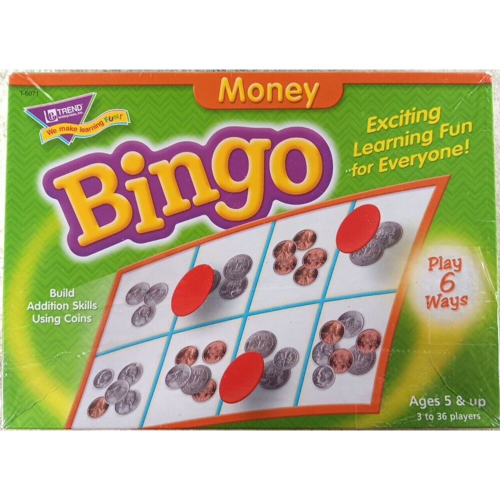 Money Bingo Game Home School Math Skills NEW SEALED by Trend Enterprises